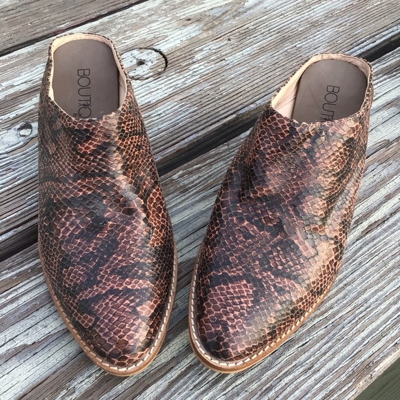 Boutique by Corkys Size 9 Amina Mules Snakeskin Animal Print Heels Point Toe - Picture 7 of 9
